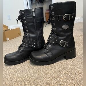 Black Harley Davidson Merrion Motorcycle Boots